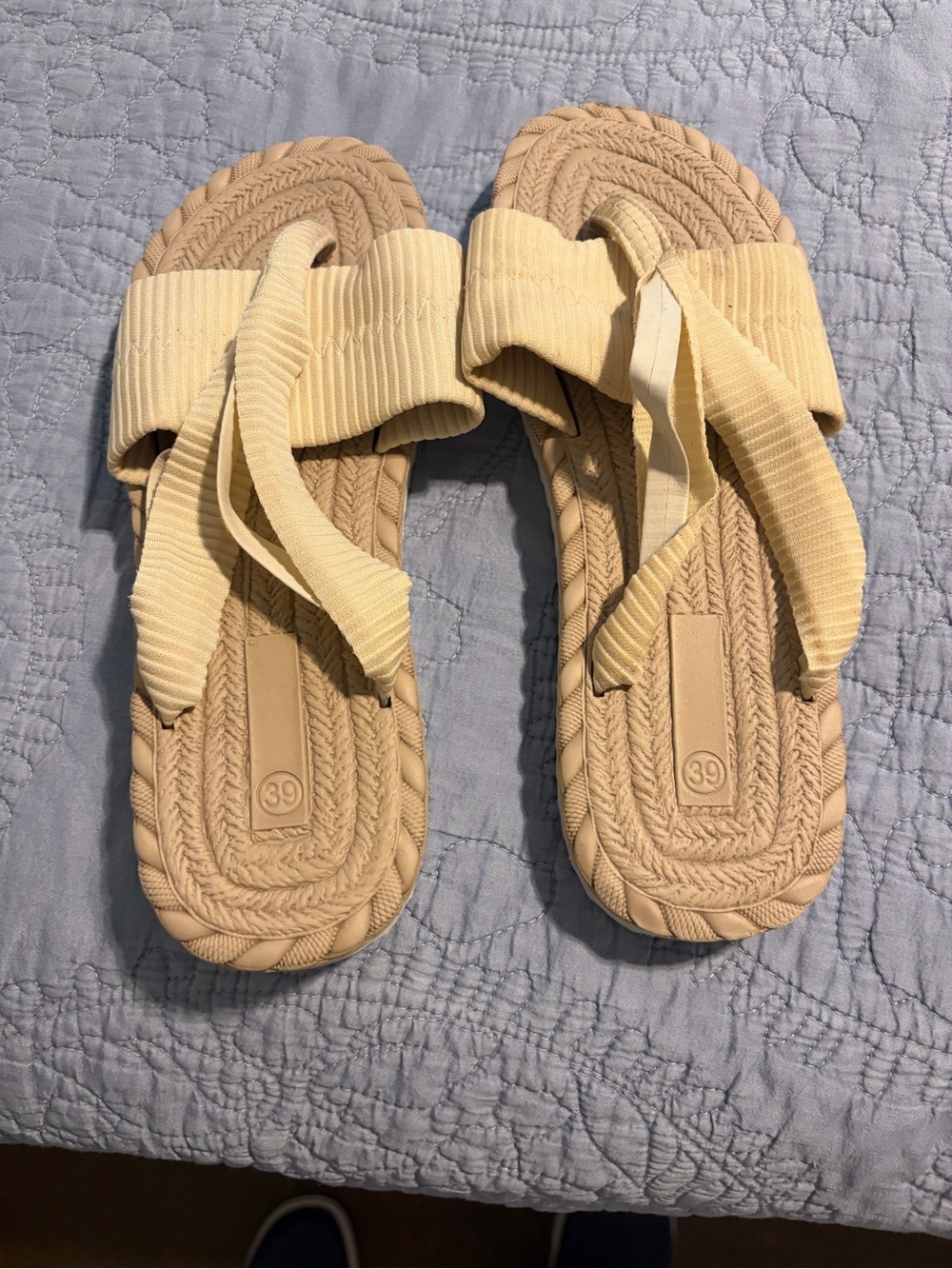 Amazon Beige Rope-Style Slide Sandals